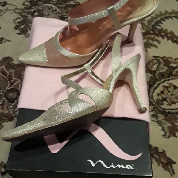 Mina Metallic gold shimmer shoes - Picture 4 of 6